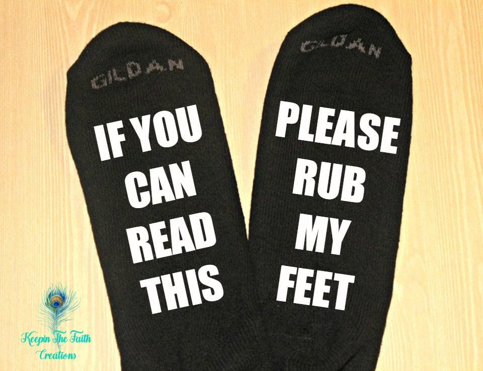 If You Can Read This  Lick My Toes (Gross Feet) socks