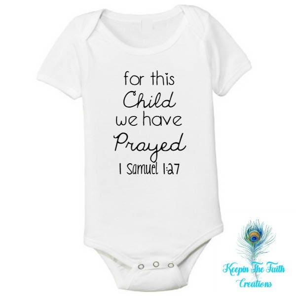 For This Child We Have Prayed Onesie Christian Baby Onesie Religious Baby  Onesie Bible Verse Onesie 1 Samuel 1:27 Onesie IVF Gift -  New Zealand