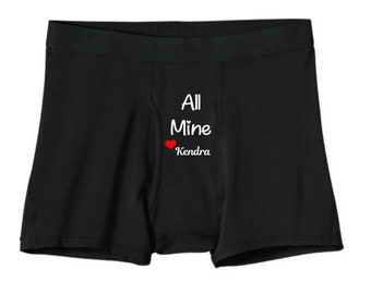 All Mine Personalized Boxers - 2nd Anniversary Gift - Cotton Anniversary - Personalized Boxers - Gift for Husband - Gift for Fiance