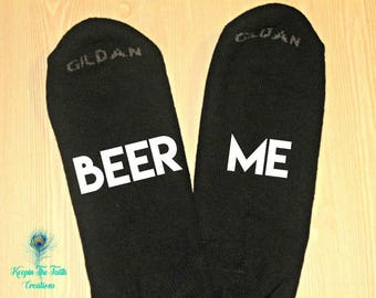 Beer Me Socks - If You Can Read This - Beer Socks - Funny Socks - Bring Me Beer - Gift for Dad - Husband Gift - Novelty Socks - Novelty Gift