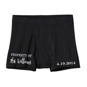 Property Of Boxers - Gift for Him - Personalized Boxers - Anniversary Gift - Husband Gift - Wedding Gift - Honeymoon Underwear - Groom Gift