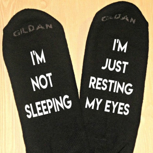 Gift for Papa - I'm Not Sleeping I'm Just Resting My Eyes - Novelty Socks - Funny Socks - Grandpa Gift - Birthday Gift - Gifts Under 15