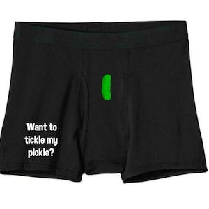 Want to tickle my pickle Boxers - Noveltly Boxers - Funny Boxers - Gift for Him - Gag Gift - Husband Gift - Boyfriend Gift - Fiance Gift