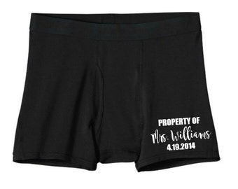 Property Of Boxers - Personalized Boxers - Groom Gift - Honeymoon Underwear - Wedding Underwear - Gift for Him - Anniversary Gift