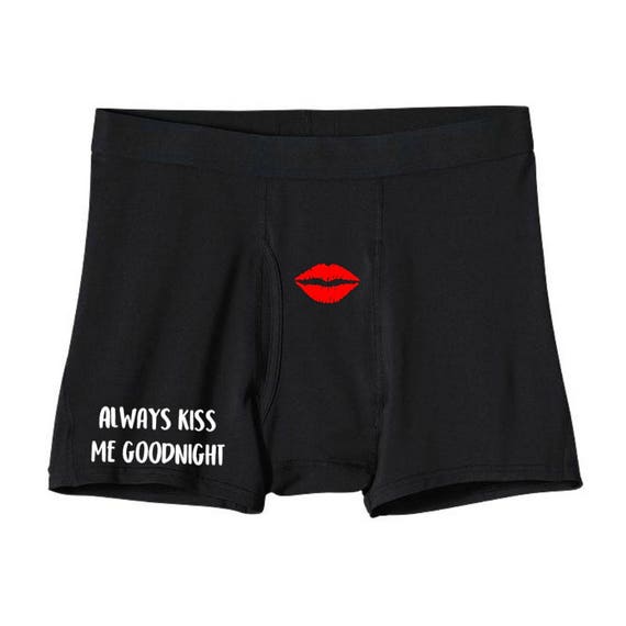 Always Kiss Me Goodnight Boxers Gift for Him Funny Boxers Anniversary Gift  Birthday Gift Novelty Boxers Wedding Gift Honeymoon 