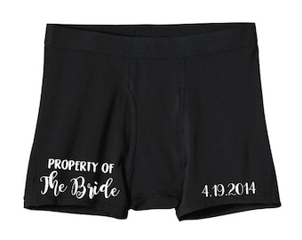 Property of the Bride Boxers - Honeymoon Underwear - Groom Gift - Gift for Him - Honeymoon Gift - Wedding Gift - Personalized Boxers - Groom