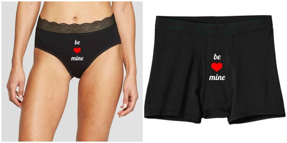 Be Mine Couples Underwear Set, Couples Matching Underwear, Mens