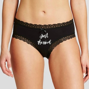 Just Married Panties - Personalized Panties - Bridal Panties - Honeymoon Lingerie - Gift for Her - Bridal Underwear - Custom Bride Gift
