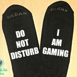 GAMING SOCKS - Do Not Disturb, I Am Gaming Socks - Do Not Disturb, I Am Gaming - Gamer Socks - Gamer Gift - Gift for Him - Wine Socks -