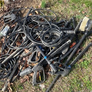 Electric Pressure Power Washer Guns. Wands, turbo and fan spray attachments. Some hoses. Guns made in Italy. image 6