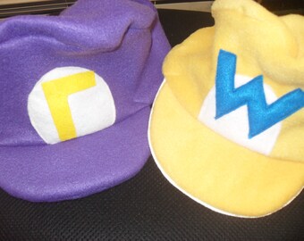 Wario and Waluigi Hats......Inspired characters of the Super Mario Bros world.