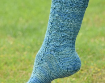 Seawall Socks Knitting Pattern: Textured Toe-Up Design (PDF Pattern)