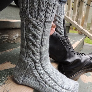 Cable knit sock pattern "27 Knots" Gale Force Socks! Celtic Seafaring Socks