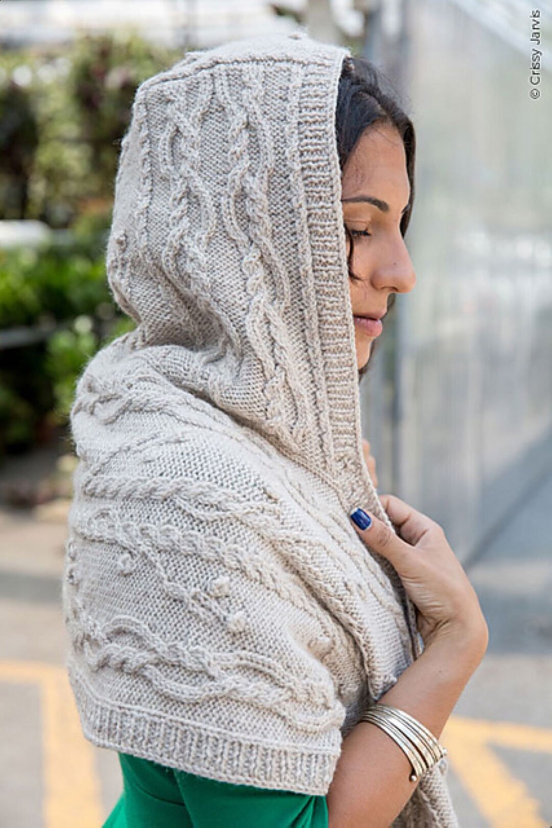Alodia Hooded Scarf Knitting Pattern Celtic Scarf Etsy