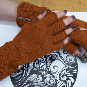 Knitting Pattern for Masala Fingerless Gloves, Lacy Gloves