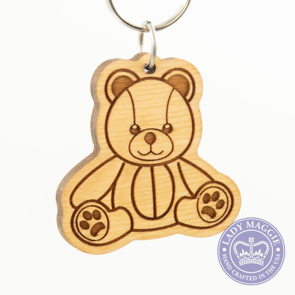 Teddy Bear Emoji Keychain | Cute Bear Emoji Keyring | Teddy Bear Charm | Stuffed Plush Bear Emoji Key Ring | Comfort Bear Emoji