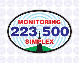 223.500 - 1.25m National Simplex Calling Frequency Decal - Amateur Radio Oval Decal / Sticker - Radio Ham