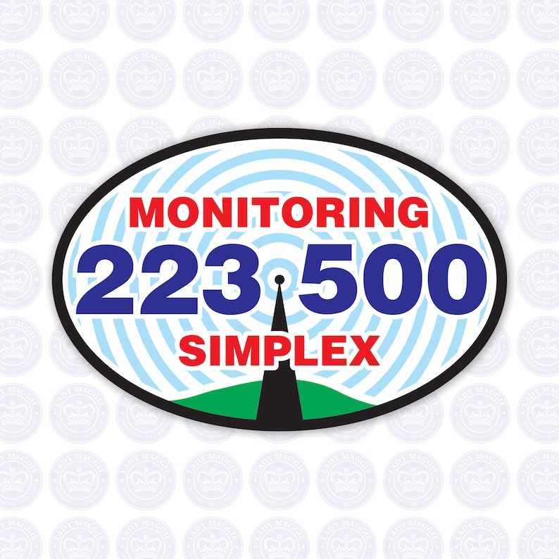 223.500 1.25m National Simplex Calling Frequency Decal Amateur Radio Oval Decal / Sticker Radio Ham 6" inches