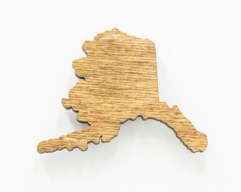 Alaska Wooden Magnet - AK State Magnet - State of Alaska Magnet - Wooden Alaska Laser Cut Magnet - Wooden AK Charm - Alaska State Magnet