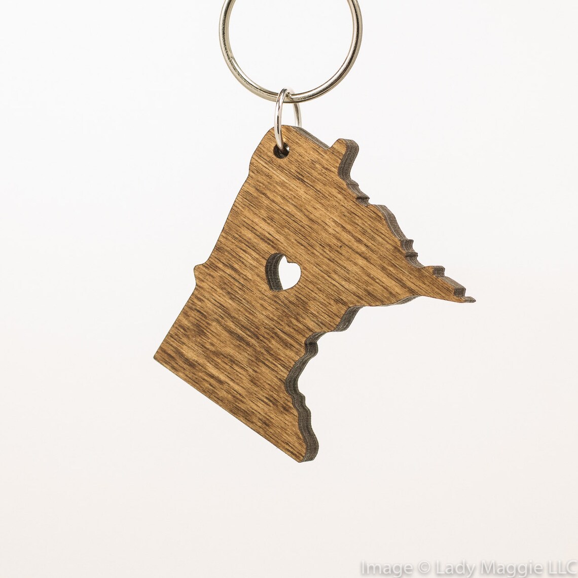 Minnesota Wooden Keychain MN State Keychain Wooden Etsy