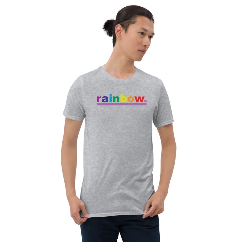 Rainbow Short-Sleeve Unisex T-Shirt Rainbow Pride Shirt LBGTQ Pride Shirt LGBTQ Pride Tee Sport Grey