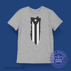 Puerto Rico Resistance Flag T-Shirt - Puerto Rico Black & White Resistance Flag Shirt - PR Resistance Flag Tee