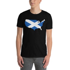 American Scottish Flag T-Shirt | American Scottish Shirt | Scotland Shirt | US Scottish Short-Sleeve Unisex T-Shirt | Scottish Expat Shirt