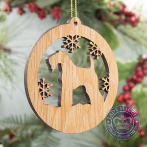 Kerry Blue Terrier Christmas Ornament - Dog Ornament - Kerry Blue Christmas Ornament - Terrier Wooden Tree Decor - Blue Cairn Terrier
