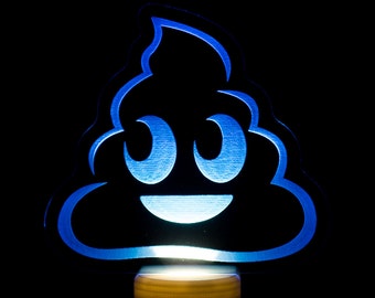 Poo Emoji Night Light - Poop Emoji LED Nightlight - Pile of Poo Emoji Light - Poop Emoji Light - Poop Light - Bathroom Night Light