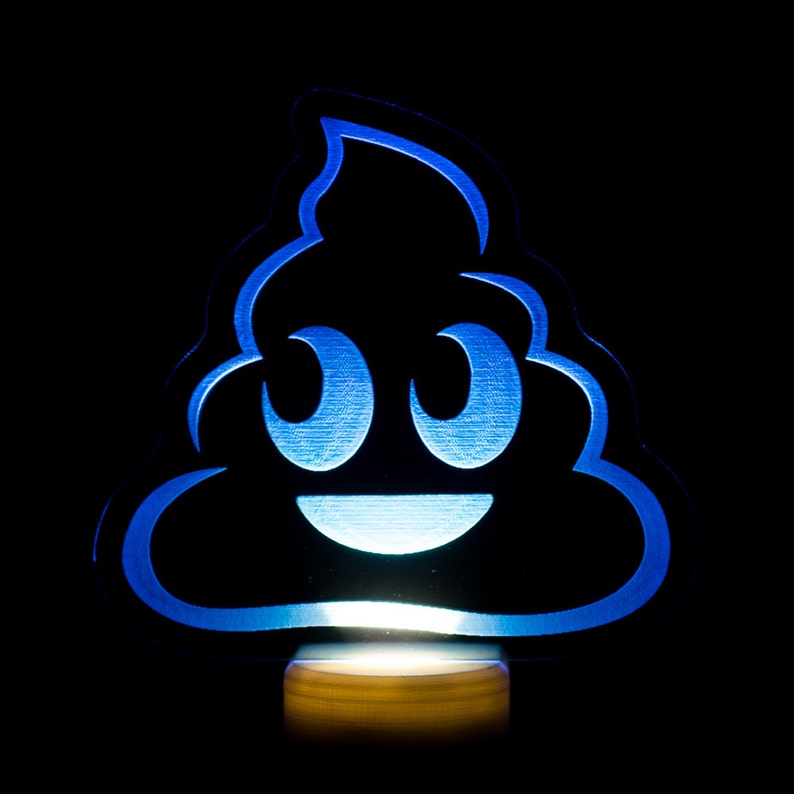 Poo Emoji Night Light Poop Emoji LED Nightlight Pile of Poo Emoji Light Poop Emoji Light Poop Light Bathroom Night Light image 1