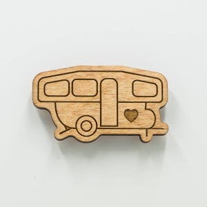 Pop-Up Camper Magnet - Pop Up Camper - Camping Trailer Magnet - Camper Van Wood Magnet - Camper Travel Trailer Engraved Wooden Magnet