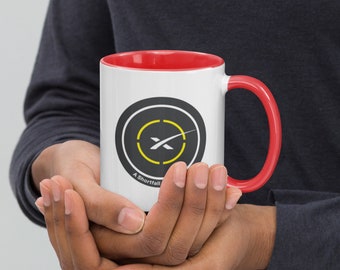 SpaceX Drone Ship A Shortfall of Gravitas Mug | SpaceX Drone Ship Logo Coffee Cup | Space X Logo Mug | Aerospace Mug with Color Inside