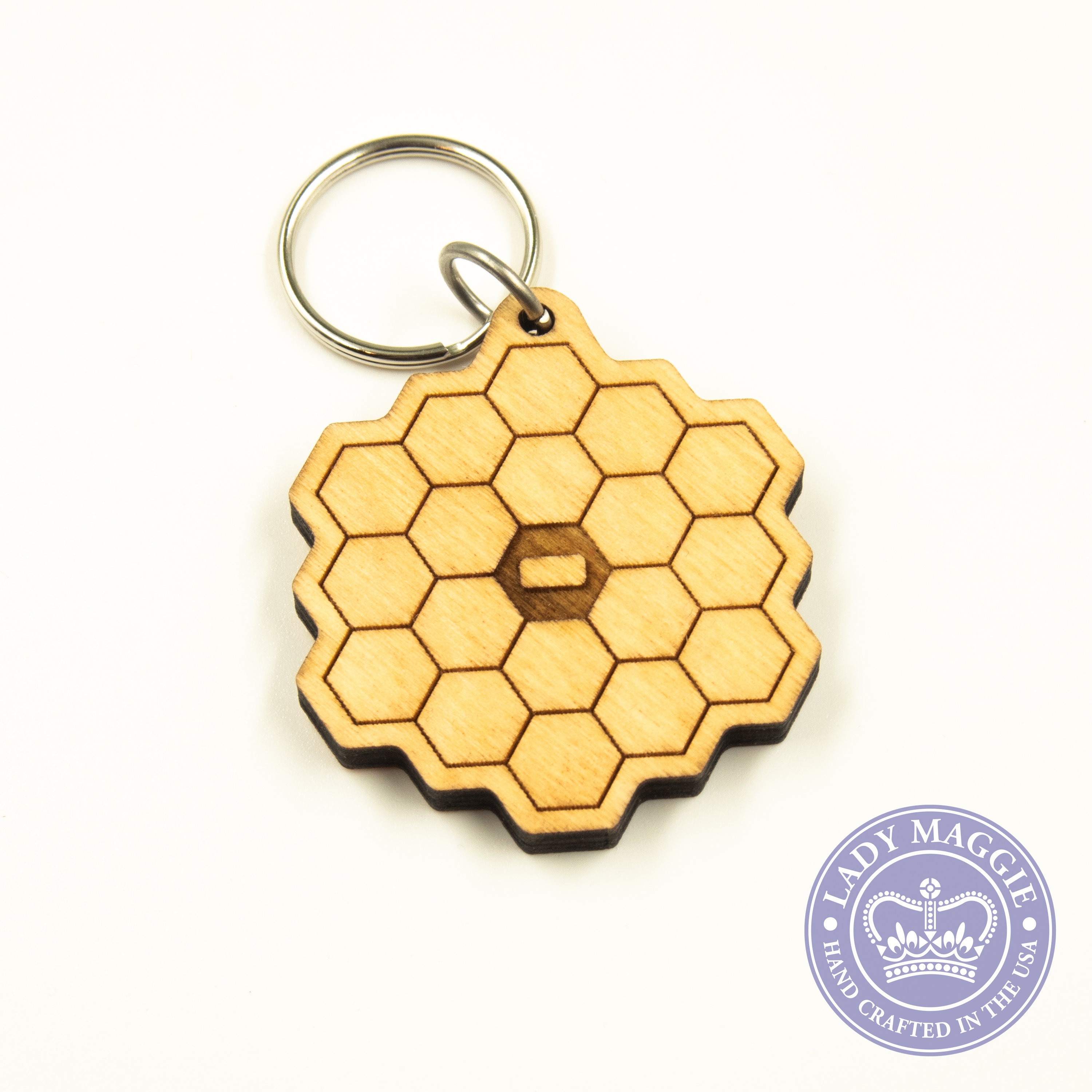 James Webb Space Telescope Keychain | JWST Keyring | Webb Telescope Charm | Honeycomb Mirror Webb Telescope Keyring