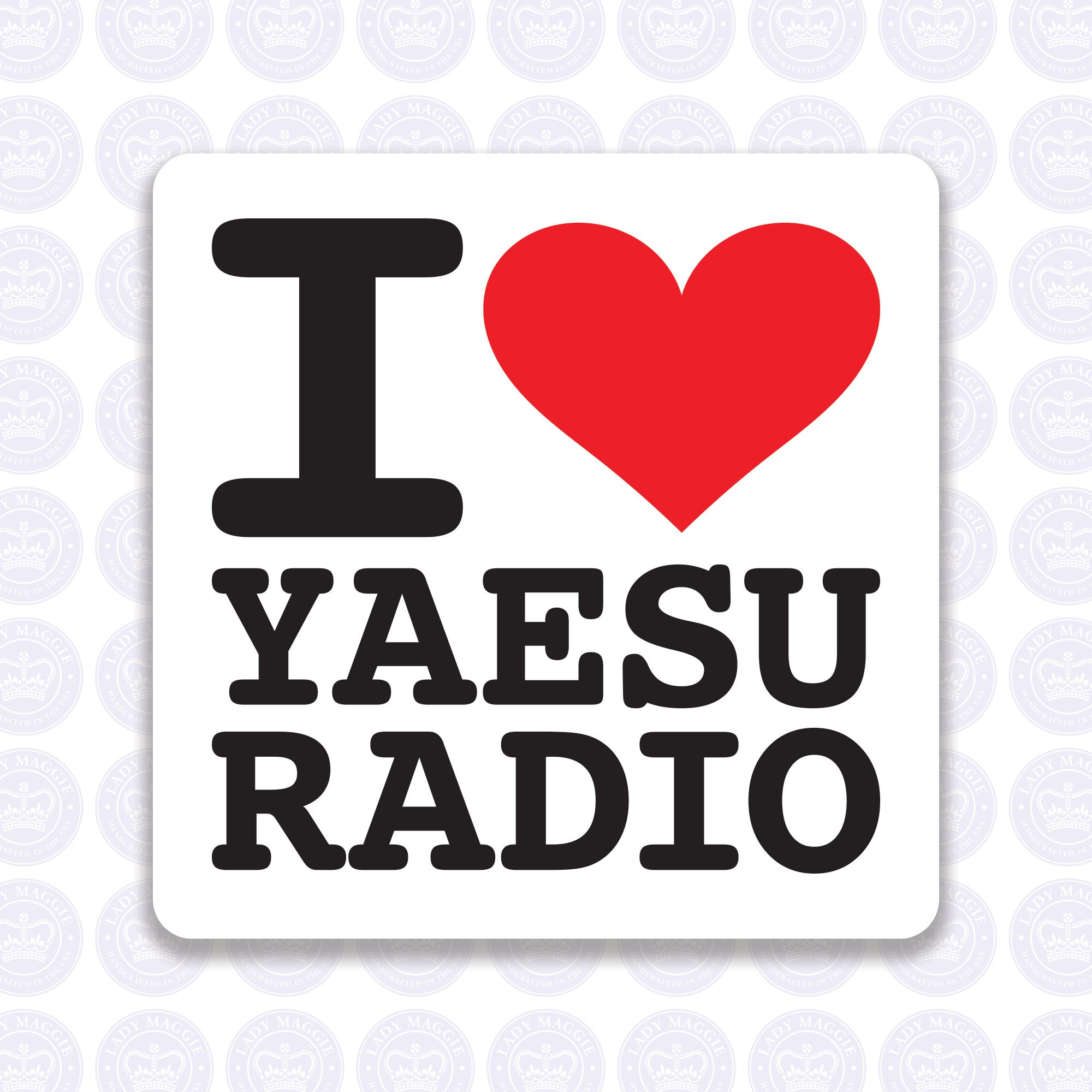 I Love Yaesu Radio Amateur Radio Decal Bumper Sticker Radio pic