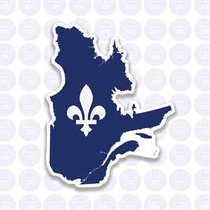 Quebec Decal - Flag of Quebec Decal - Provincial Flag of Quebec Bumper Sticker - Canadian Province of Quebec Decal - Quebec Fleurdelis