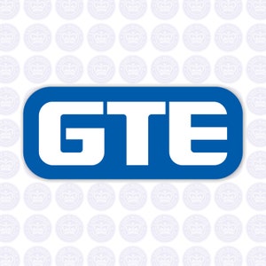 GTE Vintage Logo Bumper Sticker Retro GTE Decal General Telephone & Electronics Corporate Logo Vintage GTE Telecom Yeti Lineman Set of all 3 sizes