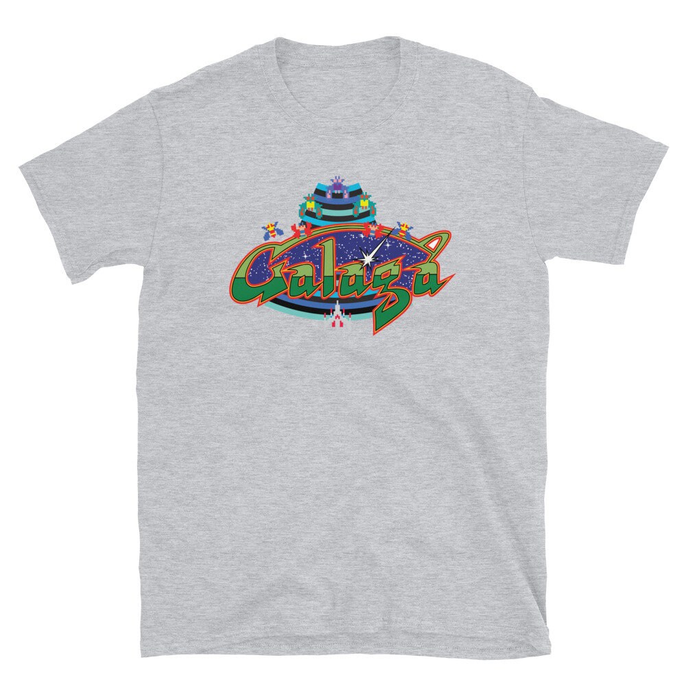 Galaga Arcade Game T-Shirt - Galaga Classic Arcade Game Video Game - Galaxian Alien Arcade Video Game Emoji Shirt - Japanese 80s Arcade Game