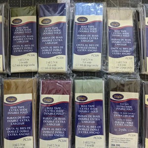 Wrights 1/2&quot; Extra Wide Double Fold Bias Tape 3 Yards | PC206 | 0.5&quot; Bias Tape | Multiple Colors, In Stock Ready to Ship Discontinued Colors