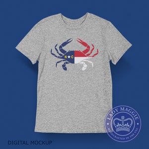 North Carolina Crab Flag T-Shirt - State of NC Crab Shirt - North Carolina Flag Shirt - NC Crab Tee