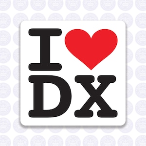 I Love DX Decal Amateur Radio Decal - DX Bumper Sticker Radio Ham - I Heart DX Radio Laptop Decal - Ham Radio Yeti Decal