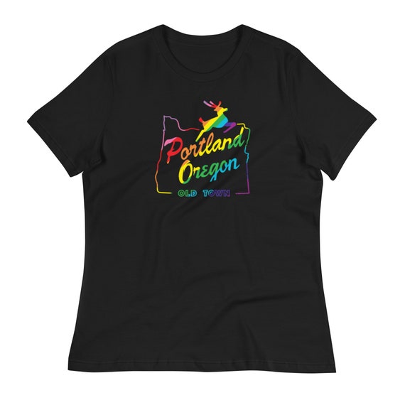 Vintage Portland Oregon T-Shirt Retro Rainbow Tee Vintage Portland Oregon T-Shirt Retro Rainbow Tee