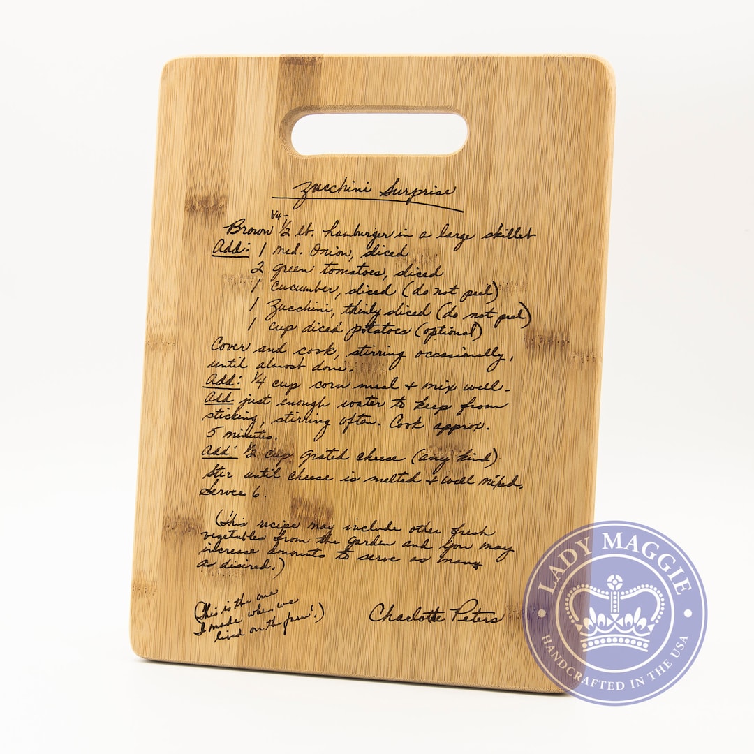 Personalized Family Recipe Cutting Board 11.5x8.75 Mother's Day