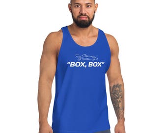 Men's Tank Top Formula 1 Box Box Unisex Tank Top | F1 Racing Shirt | F1 Pit Stop Tee Shirt | Box Box Shirt F1 | Grand Prix Formula One