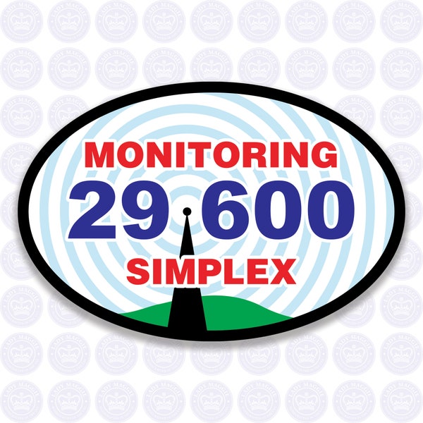 29.600 - 10m National Simplex Calling Frequency Decal - Amateur Radio Oval Decal / Sticker - Radio Ham