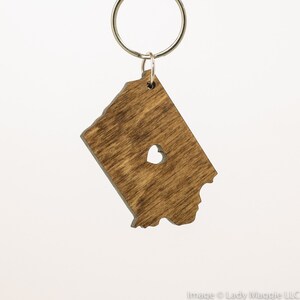 Iowa Keychain Iowa Wooden Keychain - IA State Keychain - Wooden Iowa Carved Key Ring ...