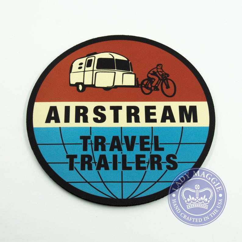 Retro Airstream Round Mousepad Airstream Mouse Pad 7 1/2 Airstream Bambi Mouse Mat Airstream Camper Vintage Trailer image 3