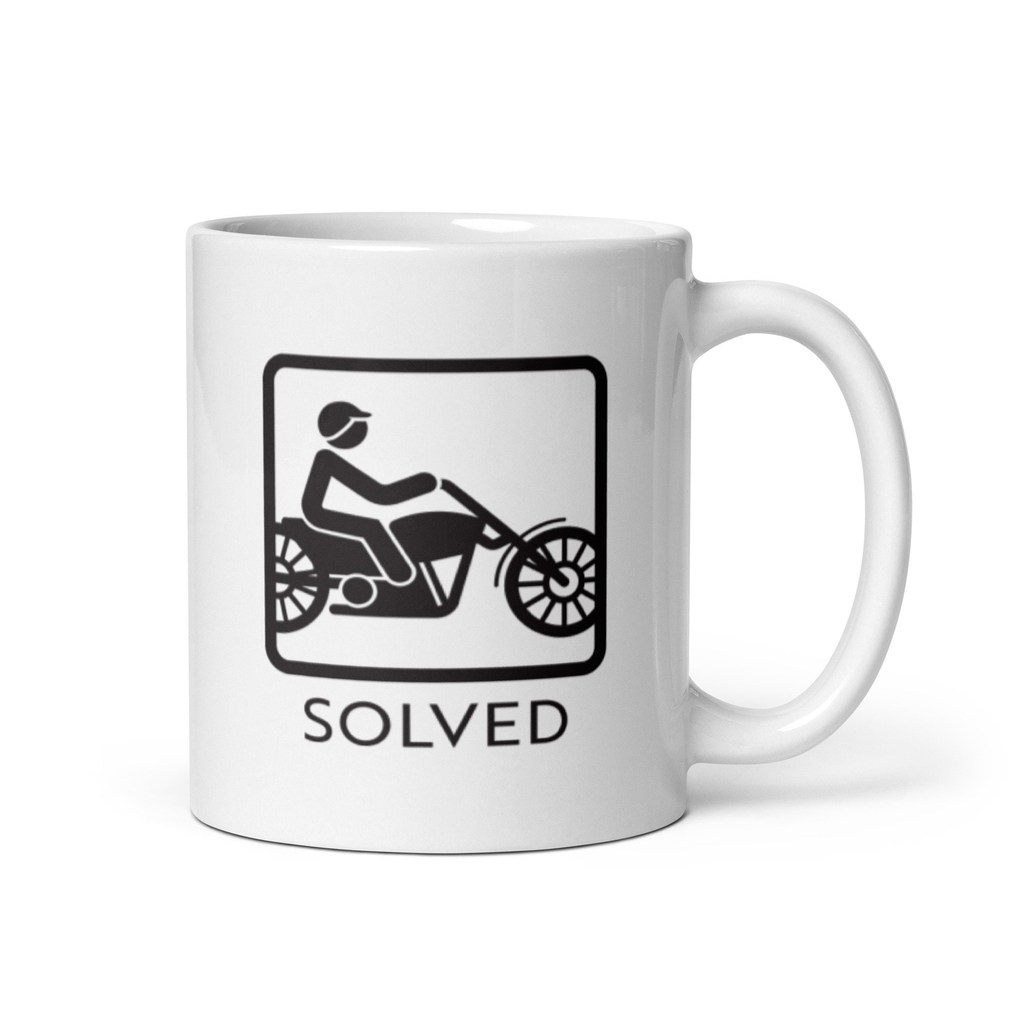 Motorcycle Rider Mug | Problem Solved - Ride a Bike Coffee Cup | Motorbike Mug | Biker Mug