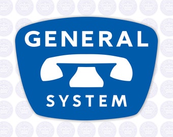 General System Logo Bumper Sticker - Retro General System Logo Decal - Vintage General System Logo - Lineman - Phone Telecom