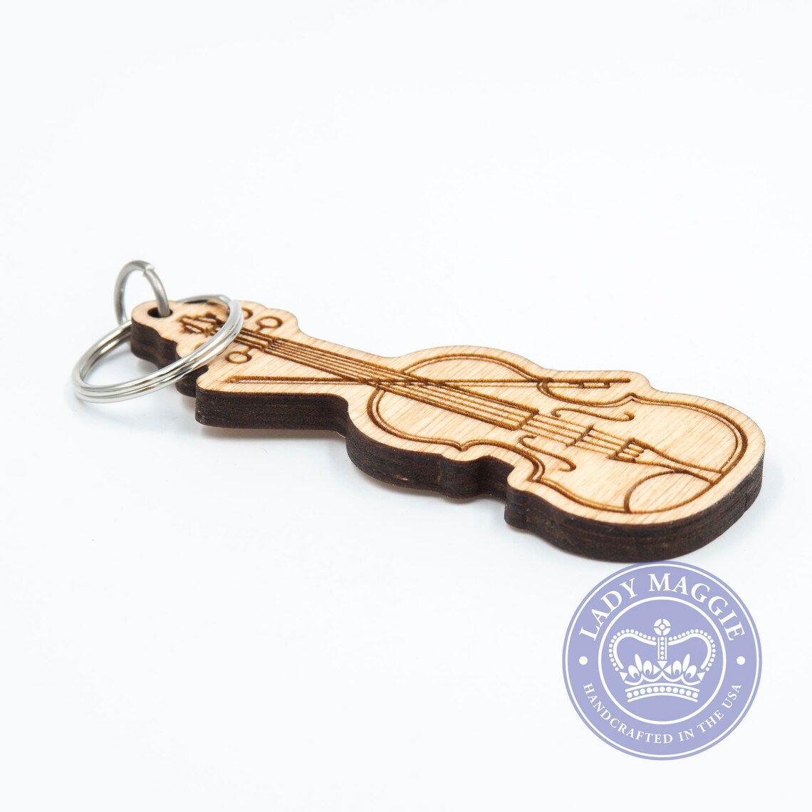 Violin Keychain Fiddle Keychain Carved Violin Key Ring Etsy