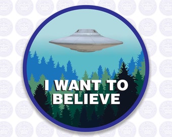 I Want To Believe Decal - UFO - Alien - UFO Believer Bumper Sticker - UFO Yeti Decal - Aliens